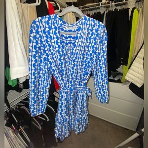 Zara Short Blue & White Dress, Medium